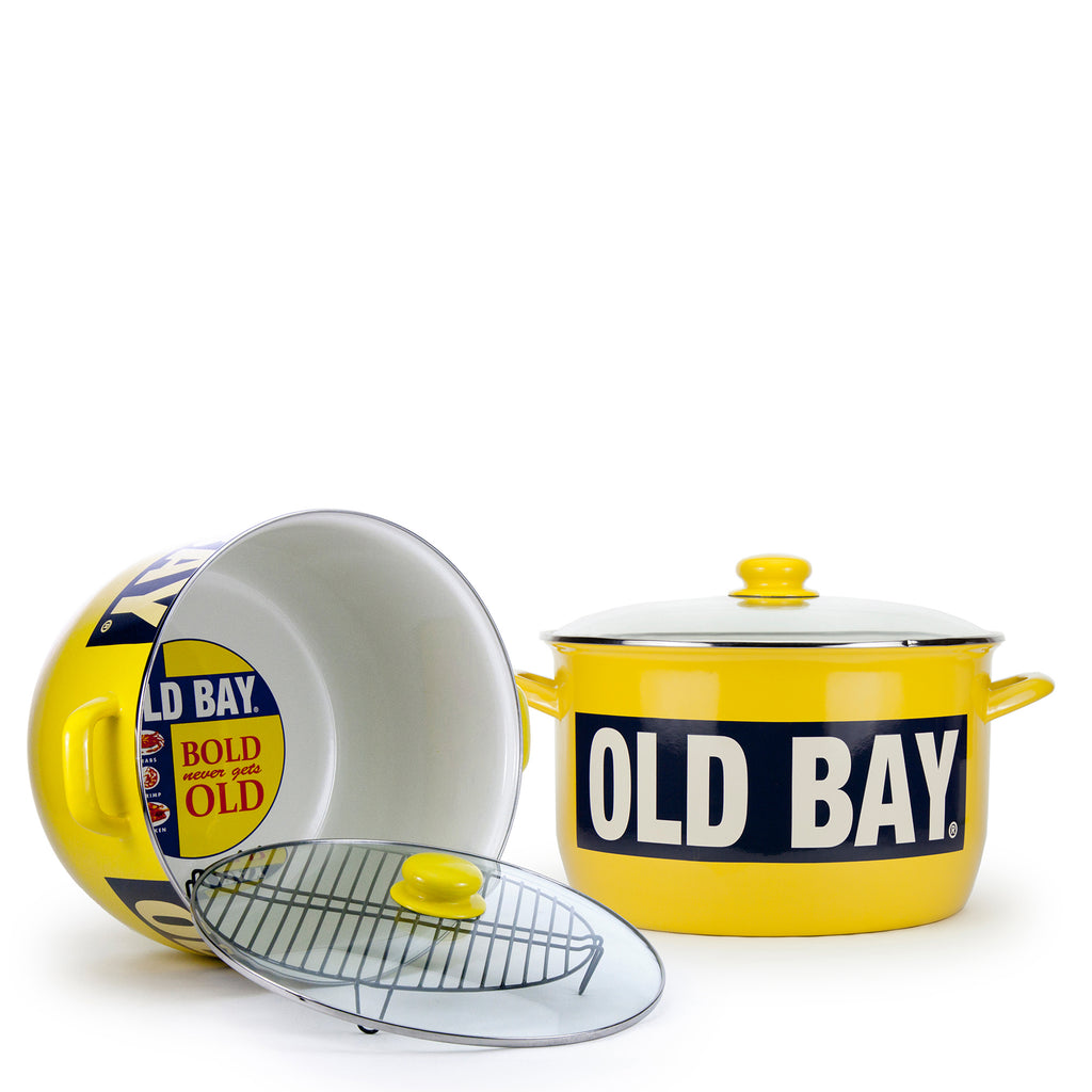 OB75 - 18qt Stock Pot - Old Bay Design - UPC 619199751701 – Golden Rabbit  Enamelware