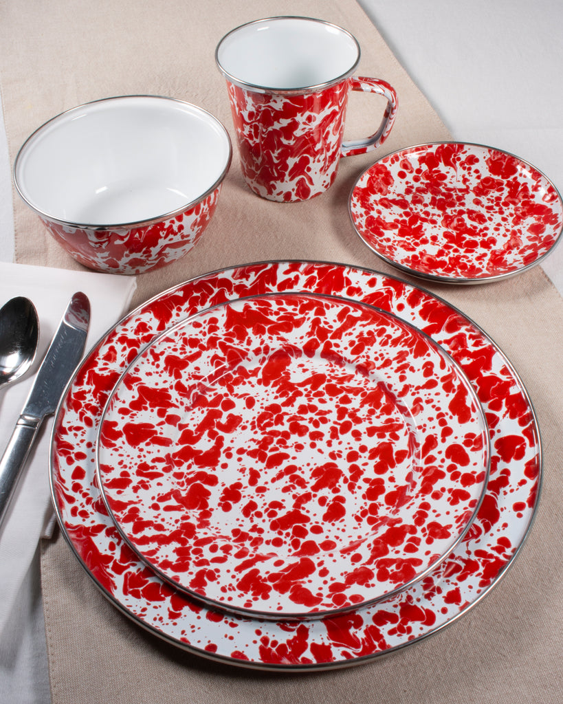 Set of 4 Red Swirl Soup Bowls