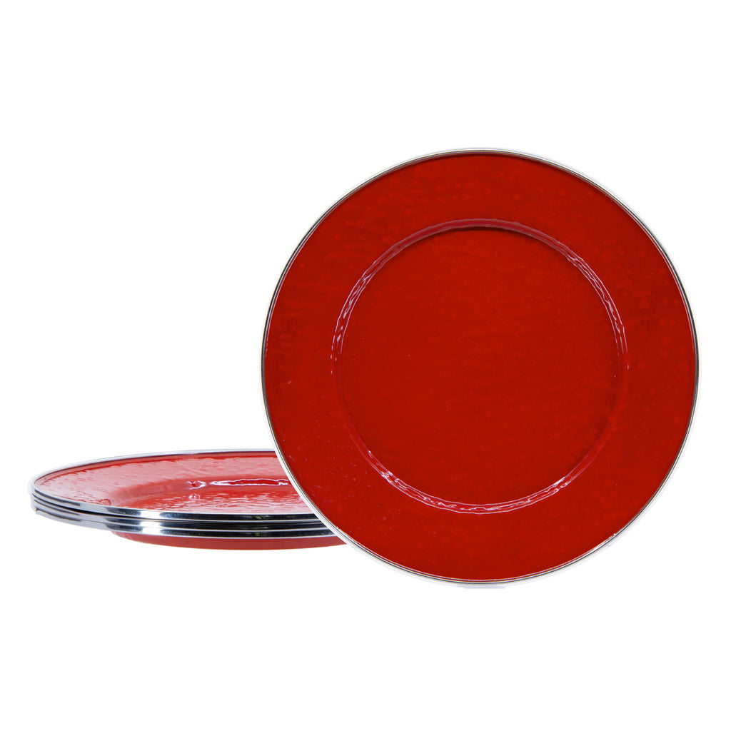 Bicycle retailer Dinner Plates, Set of 4 Red