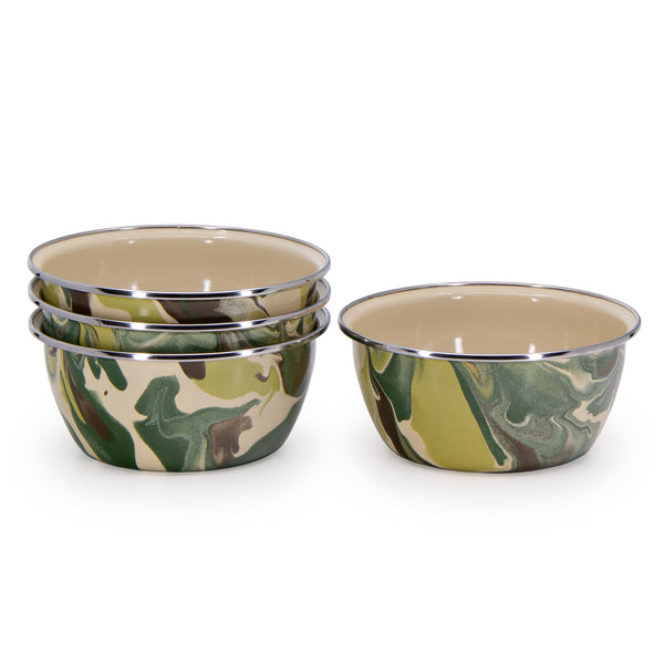 Golden Rabbit Enamelware Camouflage Grand Mugs Set of 4 - Camouflage