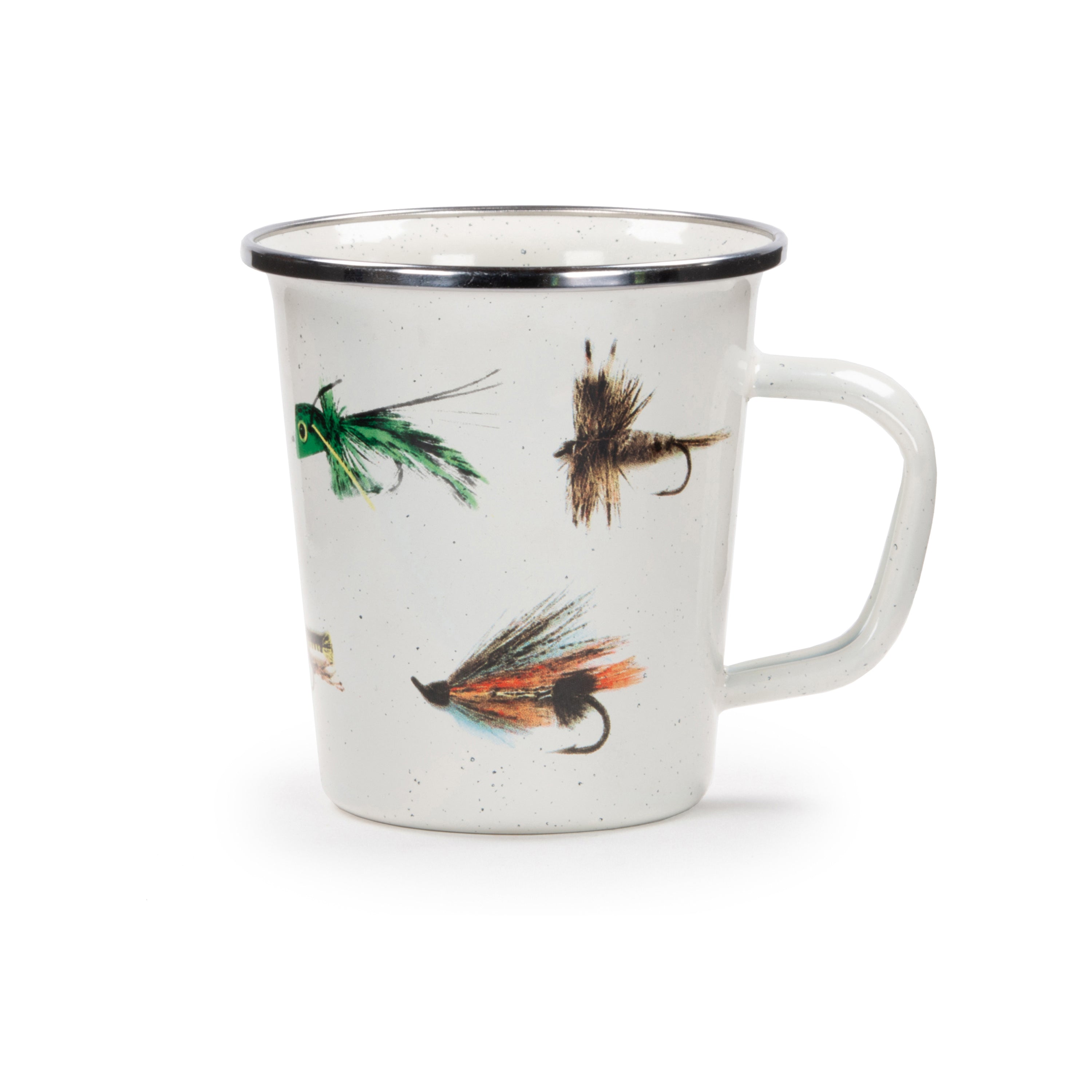 FF66S4 - Latte Mugs - Fishing Fly Design - UPC 619199853474 – Golden Rabbit  Enamelware