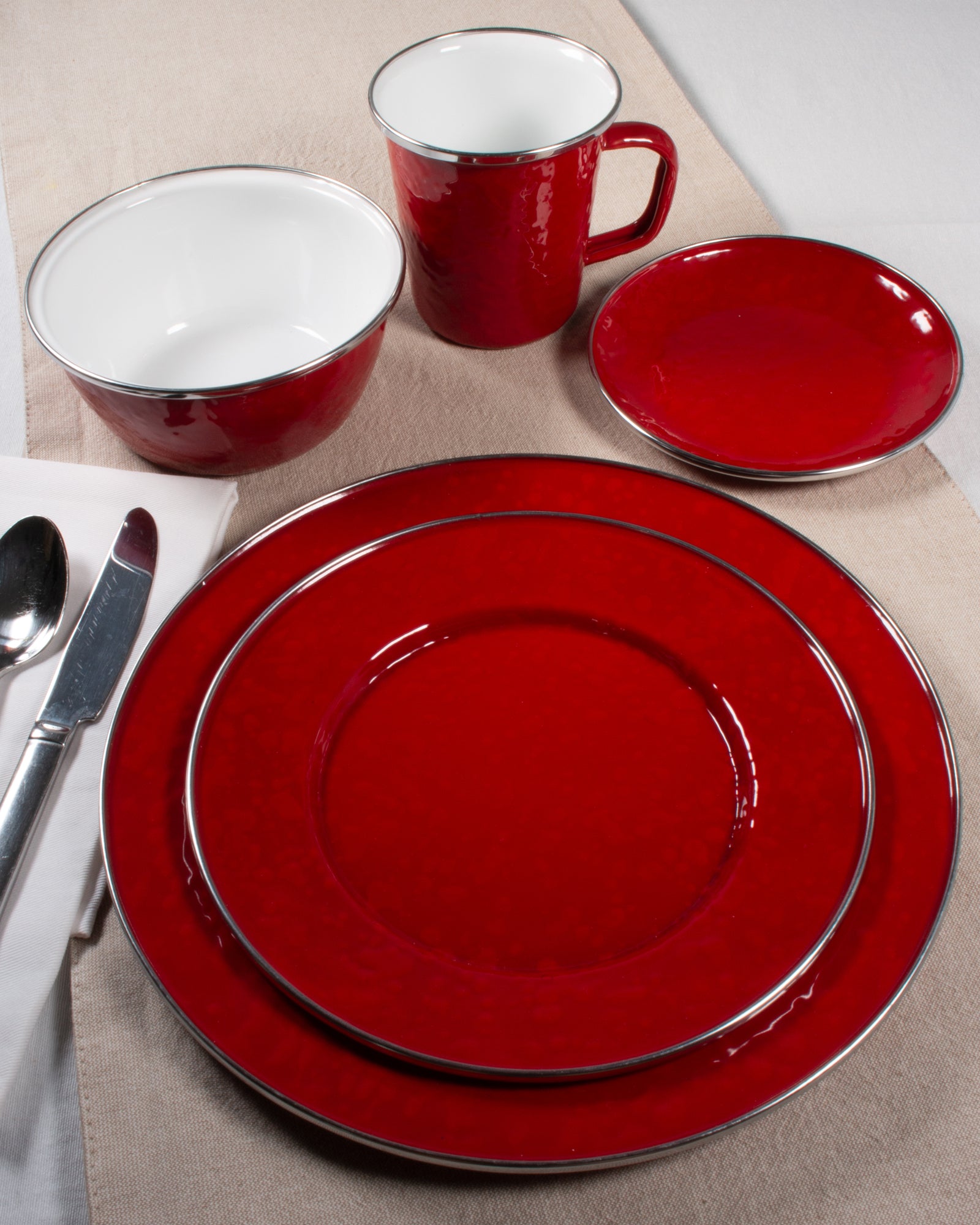 Solid Red Large Saute Pan by Golden Rabbit